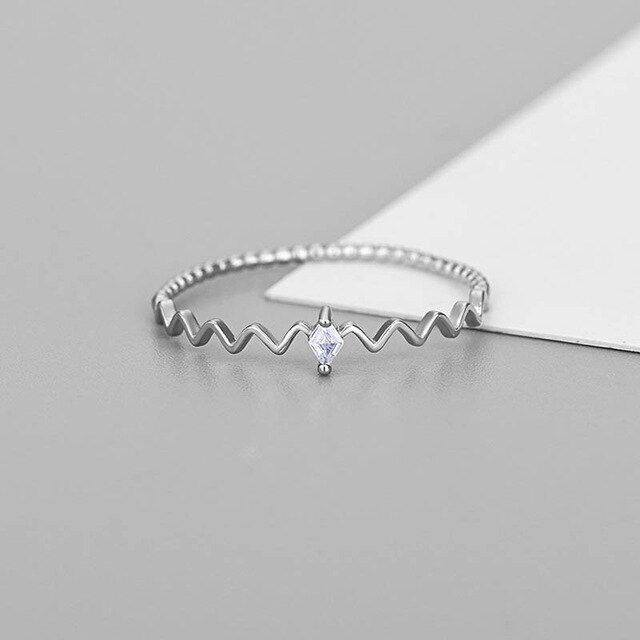 Pierścień serce 925 Sterling Silver - 2021, cienki, prosty, słodki, kobiecy, koreański styl - Wianko - 26