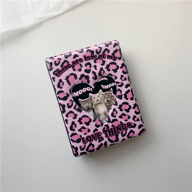 Etui na karty i notesy: Kawaii 3 - kot zbierający książki, 20 rękawów z torbą, wydrążone serce, album pocztówek i organizator - Wianko - 16