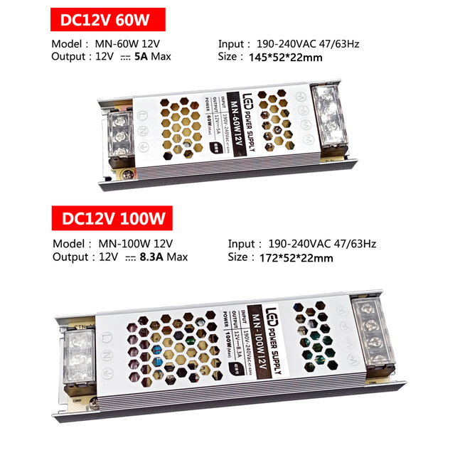 Ultra cienki transformator LED zasilający AC DC 220V do 12V/24V - 110V konwerter oświetleniowy - Wianko - 2