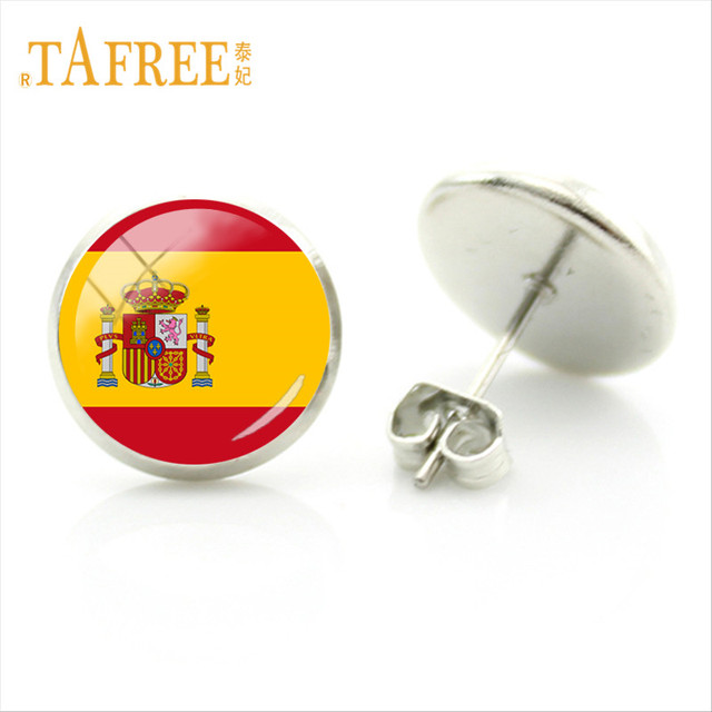 Kolczyki szklane kamienie - TAFREE flagi świata, Turcja, Hiszpania, Japonia, Szwecja, 28 stylów, biżuteria Steampunk FG87 - Wianko - 3