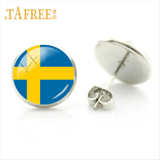 Kolczyki szklane kamienie - TAFREE flagi świata, Turcja, Hiszpania, Japonia, Szwecja, 28 stylów, biżuteria Steampunk FG87 - Wianko - 5