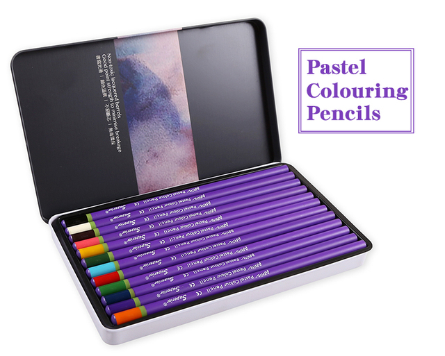 Zestaw 12 pastelowych ołówków Superior do kolorowania i rysowania w drewnianej obudowie - Wianko - 1