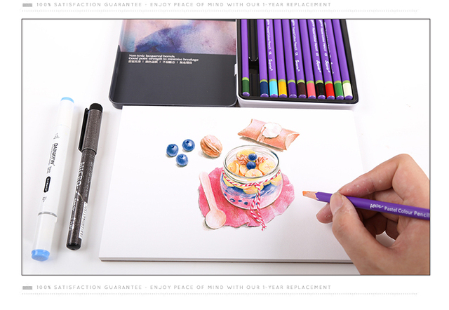 Zestaw 12 pastelowych ołówków Superior do kolorowania i rysowania w drewnianej obudowie - Wianko - 11