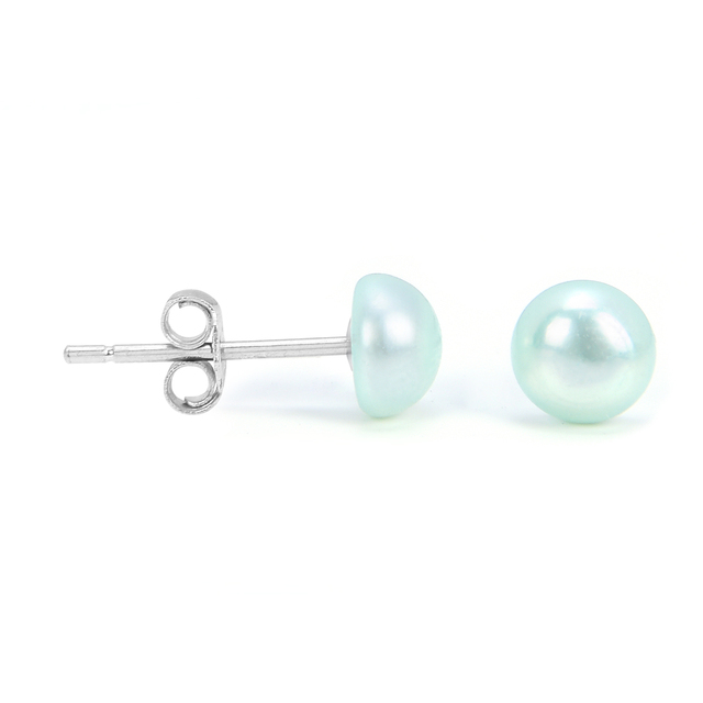 Kolczyki sztyft z naturalnymi hodowlanymi perłami słodkowodnymi z srebra próby 925 dla kobiet - ręcznie robiona moda ślubna i zaręczynowa - Wianko - 11