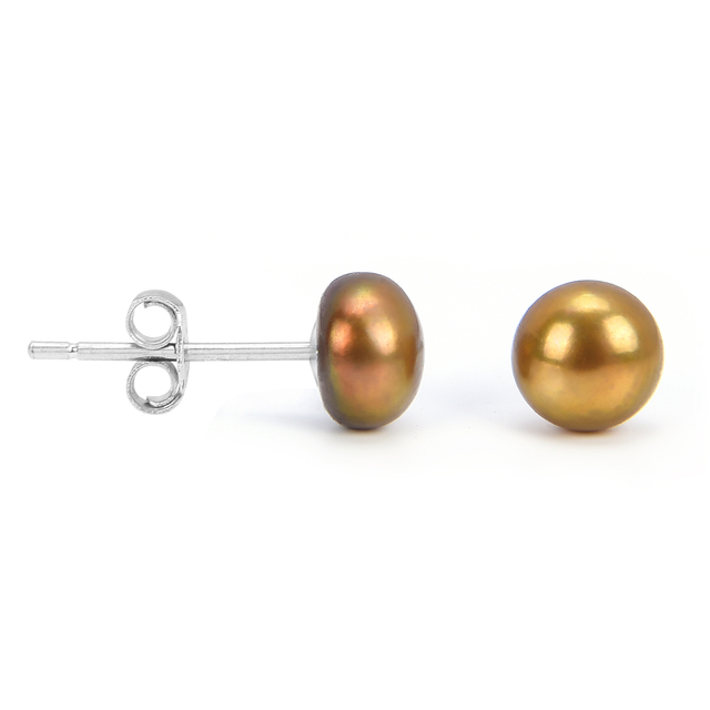 Kolczyki sztyft z naturalnymi hodowlanymi perłami słodkowodnymi z srebra próby 925 dla kobiet - ręcznie robiona moda ślubna i zaręczynowa - Wianko - 12