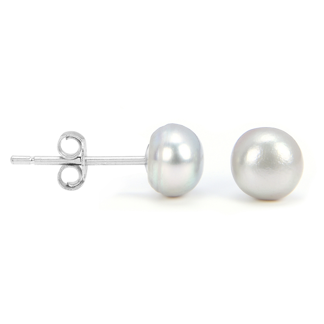 Kolczyki sztyft z naturalnymi hodowlanymi perłami słodkowodnymi z srebra próby 925 dla kobiet - ręcznie robiona moda ślubna i zaręczynowa - Wianko - 10