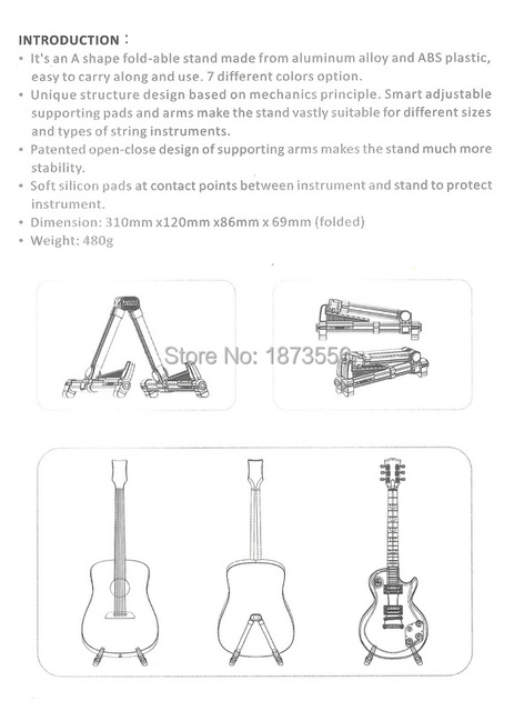 Stojak na gitarę Aroma AGS-08 do różnych rozmiarów i rodzajów instrumentów muzycznych - Wianko - 1