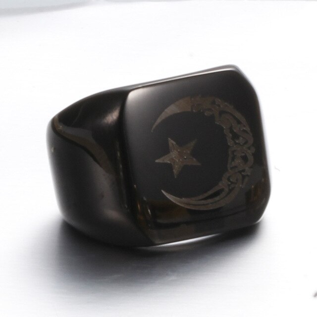 Nowoczesny męski pierścionek z motywem dzikiego księżyca i gwiazdą - stylowa propozycja na prezent - Wianko - 5
