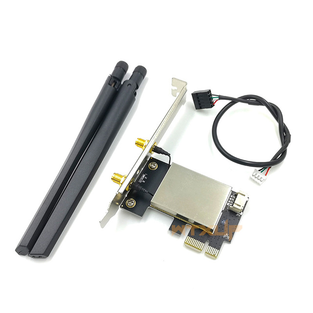 Adapter M.2 WiFi M2 NGFF klucz A E do PCI Express PCIE Bluetooth na komputer stacjonarny - karta sieciowa PCI-E AX210 9260 8260 - Wianko - 11