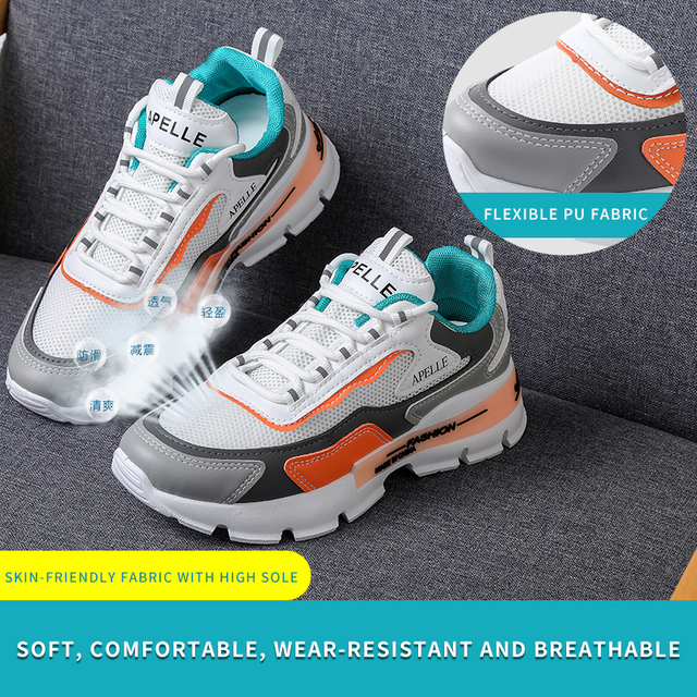Nowe damskie buty do biegania 2021, siatkowa konstrukcja, oddychające, z gumową podeszwą - Wianko - 5