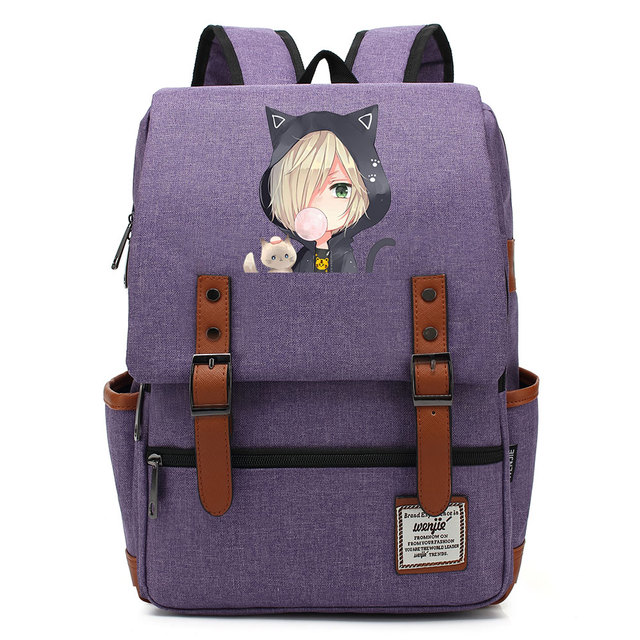 Plecak na książki z anime Yuri na lodzie dla nastolatków - Wianko - 8