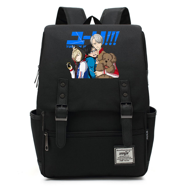 Plecak na książki z anime Yuri na lodzie dla nastolatków - Wianko - 14