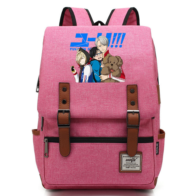 Plecak na książki z anime Yuri na lodzie dla nastolatków - Wianko - 13