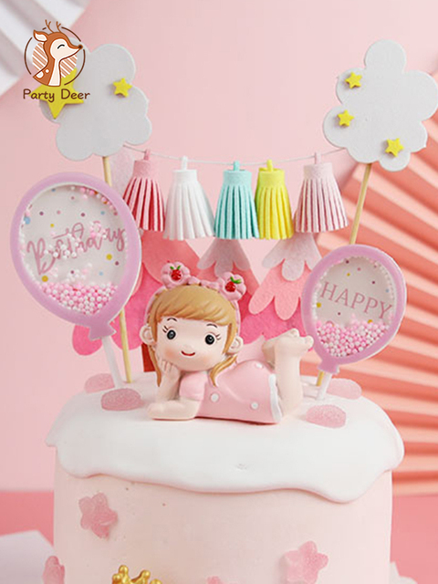 Balon gwiazda książę/chłopiec/księżniczka/dziewczyna - dekoracja tortu urodzinowego różowe prezenty dla dzieci - Wianko - 3