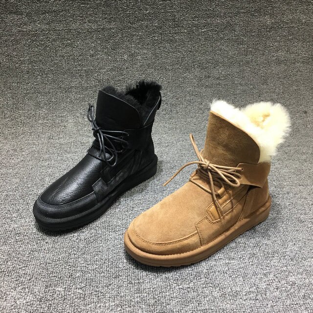 Kostki śniegu maja buty zimowe dla kobiet, ciepłe pluszowe buty do zimy, slip-on, czarne, beżowe lub brązowe, rozmiar 35-40 - Wianko - 9
