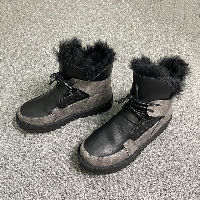 Kostki śniegu maja buty zimowe dla kobiet, ciepłe pluszowe buty do zimy, slip-on, czarne, beżowe lub brązowe, rozmiar 35-40 - Wianko - 5