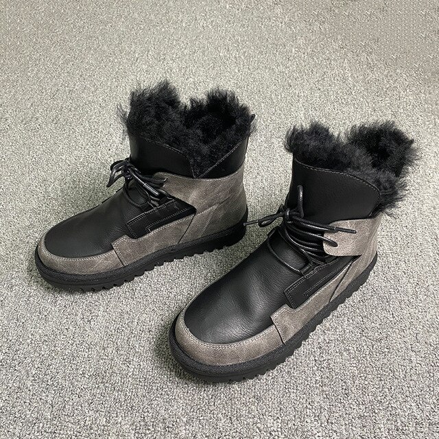 Kostki śniegu maja buty zimowe dla kobiet, ciepłe pluszowe buty do zimy, slip-on, czarne, beżowe lub brązowe, rozmiar 35-40 - Wianko - 2