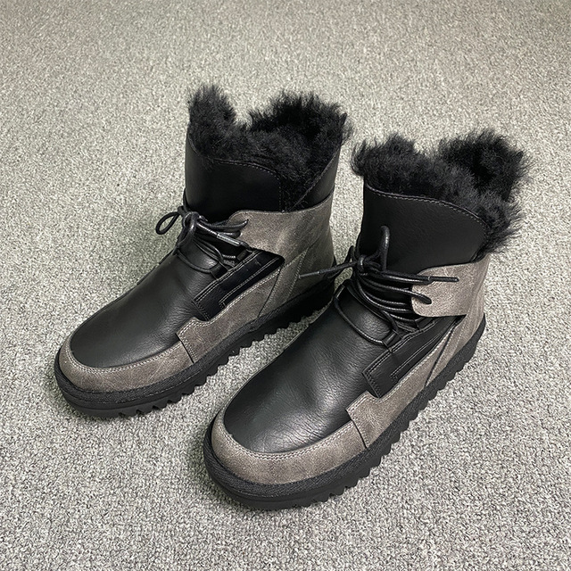 Kostki śniegu maja buty zimowe dla kobiet, ciepłe pluszowe buty do zimy, slip-on, czarne, beżowe lub brązowe, rozmiar 35-40 - Wianko - 7