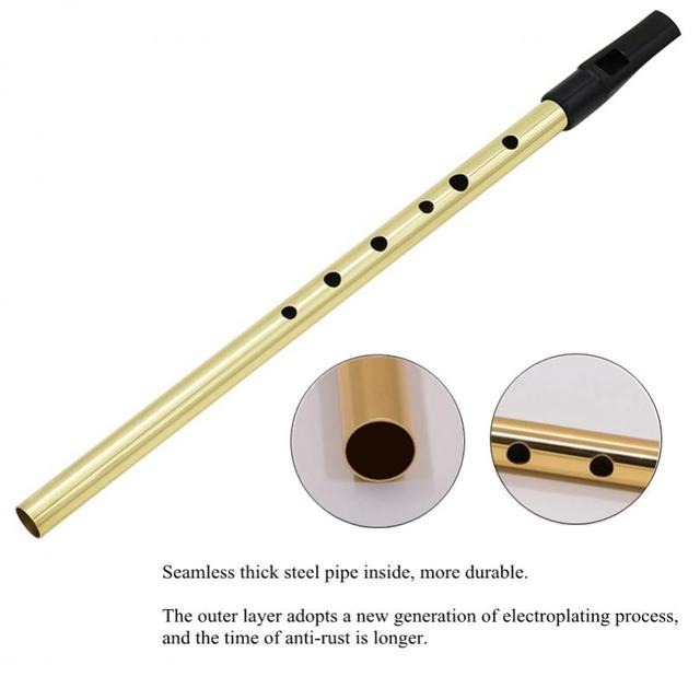 Irlandzki flet klucz C 6 otworów, wykonany z cyny i mosiądzu, flauta dęta w stylu Penny Whistle - Wianko - 4