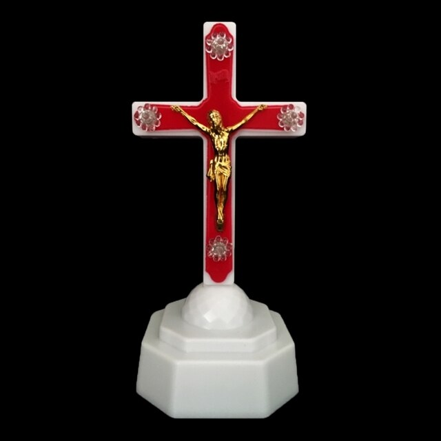 Jezus Chrystus Światło LED z krzyżem na domowy ołtarz - ozdoba pamiątkowa dla kościoła - Wianko - 6