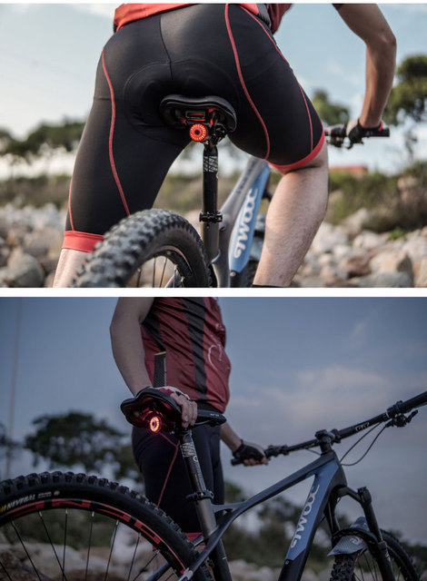 Oświetlenie rowerowe: Rowerowa tylna lampa ostrzegawcza hamowania Taillight COB LED 6 trybów z ładowaniem USB, mocowanie na sztycę siodła (15-48 godzin działania) - Wianko - 13