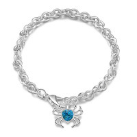 Nowa wysokiej jakości bransoletka łańcuszkowa Opal Turtle dla kobiet w kolorze niebieskim - Wianko - 14