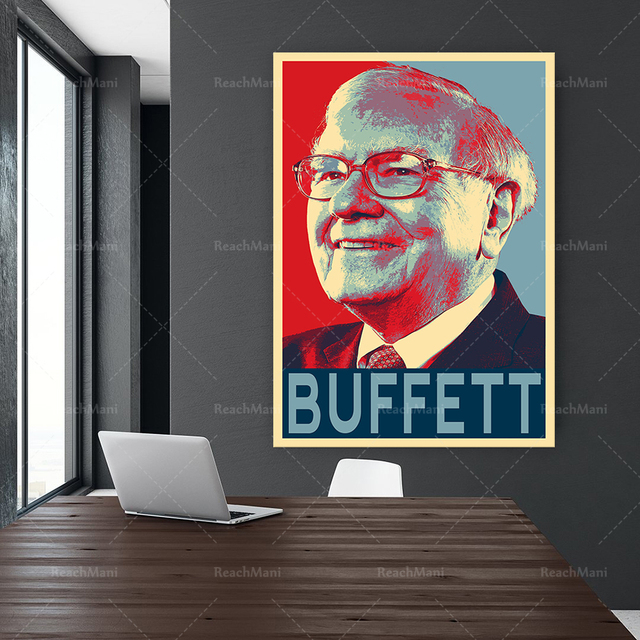 Ilustracja Warrena Buffetta w stylu Pop Art - dekoracja wnętrza podkreślająca biznesowy charakter Wall Street i giełdy (na druku plakatowym lub płótnie) - Wianko - 4