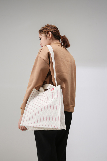 Torba na ramię haftowana płótno - Wykwintna torba na zakupy dla modnej kobiety - Wianko - 7