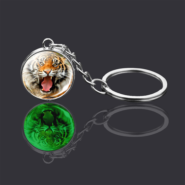 Brelok-piłeczka z tygrysem, świecący w ciemności, z tygrysim kryształem, biżuteria dla zwierząt, prezent dla mężczyzn - Wianko - 4