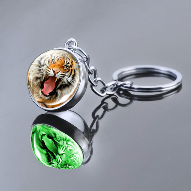 Brelok-piłeczka z tygrysem, świecący w ciemności, z tygrysim kryształem, biżuteria dla zwierząt, prezent dla mężczyzn - Wianko - 5