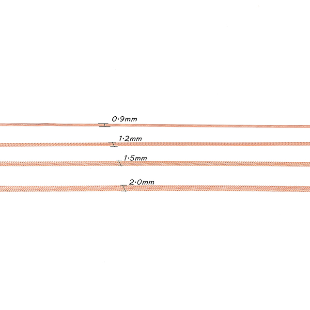 Naszyjnik kwadratowy wężowy łańcuszek z różowego złota, szerokość łańcucha: 0.9/1.2/1.5/2mm - Wianko - 1
