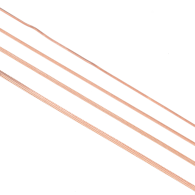 Naszyjnik kwadratowy wężowy łańcuszek z różowego złota, szerokość łańcucha: 0.9/1.2/1.5/2mm - Wianko - 2