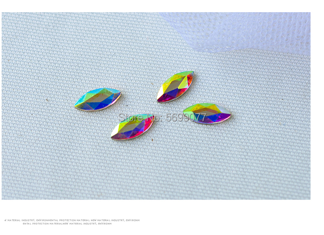 15 kolorowych iskrzących kamieni 3.5x8mm w 20 sztukach - płaskie kryształy szklane o kształcie oka konia do tworzenia biżuterii 3D Nail Art - Wianko - 9