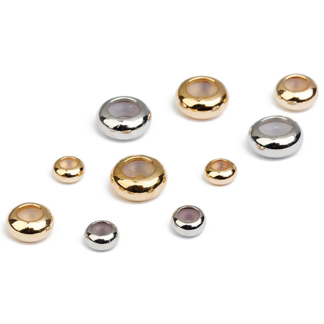 20 sztuk Rondelle z miedzi metalu i silikonowych wtyczek 6mm/8mm/10mm - luźne koraliki do tworzenia biżuterii - Wianko - 1