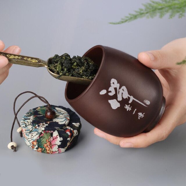 Mini ceramiczny słoik podróży zielona herbata Pu'er - Wianko - 1