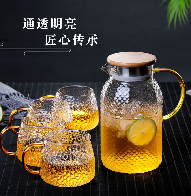 Zestaw 4 szt. Ręcznie robionych szklanych kubków do herbaty - odporność na wysoką temperaturę i eksplozje, uchwyt - Wianko - 5