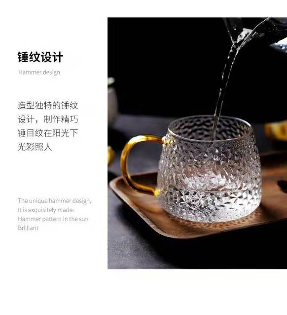 Zestaw 4 szt. Ręcznie robionych szklanych kubków do herbaty - odporność na wysoką temperaturę i eksplozje, uchwyt - Wianko - 10