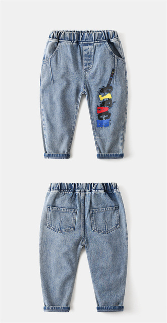 Dżinsowe spodnie dziecinne Mudkingdom Casual Letter z kieszenią w kształcie gitary dla chłopców wiosną i jesienią - Wianko - 3