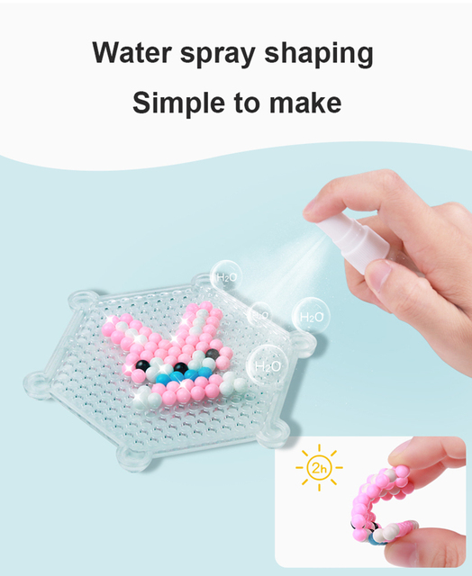Montessori Refill - koraliki puzzle kryształ DIY woda spray, magiczne 3D zabawki dla dzieci - ręcznie robione, kid manualidades Cuentas - Wianko - 6