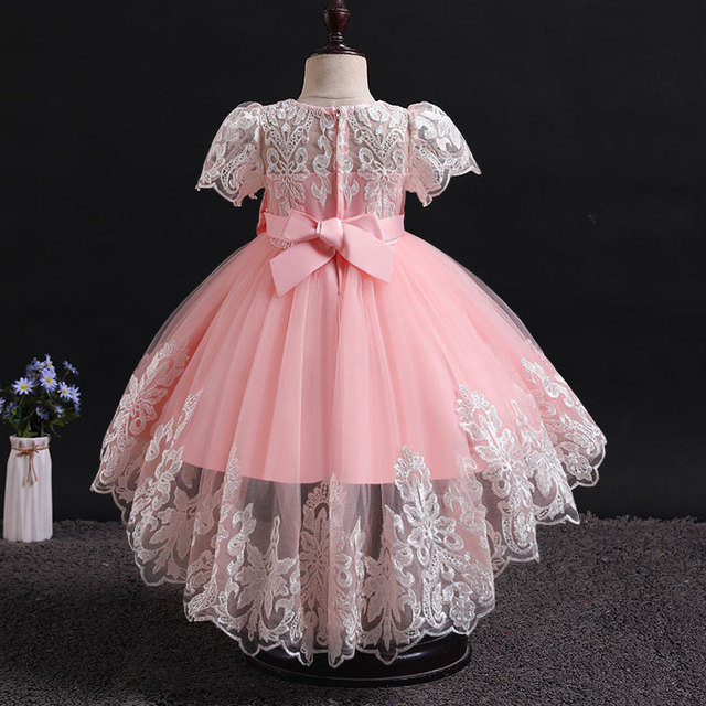 Sukienka dla dziewczynki z haftowanymi koronkami na białym tle - urodziny, impreza, ślub, wieczorowa - Wianko - 19