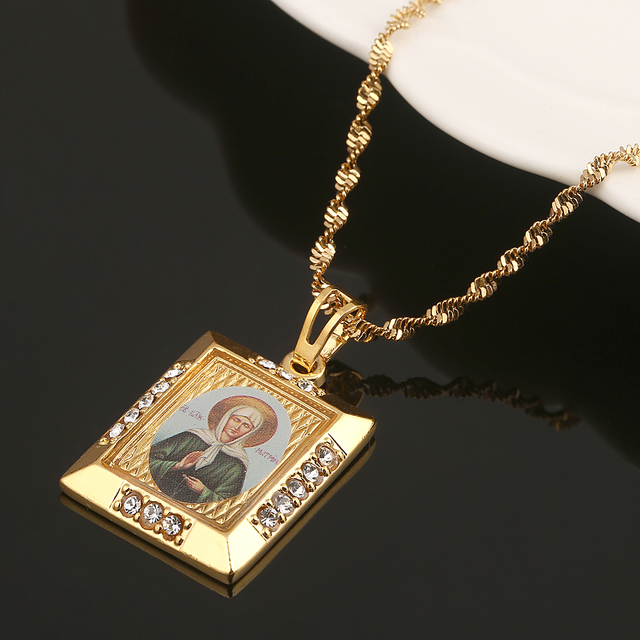 Wisiorek Matrona z Moskwy - katolicko-prawosławna biżuteria z wizerunkiem świętej Maryi - Wianko - 2