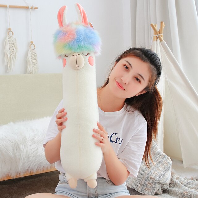 Kolorowa pluszowa alpaka japońska - miękka, nadziewana, słodka zabawka dla dzieci - Wianko - 1