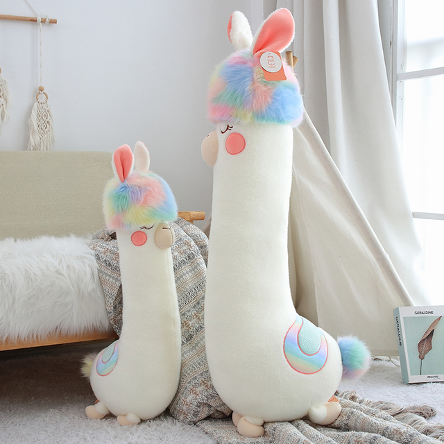 Kolorowa pluszowa alpaka japońska - miękka, nadziewana, słodka zabawka dla dzieci - Wianko - 5