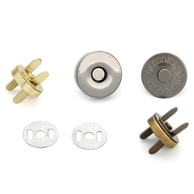 10 zestawów/partia magnetycznych zatrzasków metalowych do odzieży - 14/18mm, okrągłe, niewidoczne, szwalne, automatyczne, adsorpcyjne - Wianko - 5