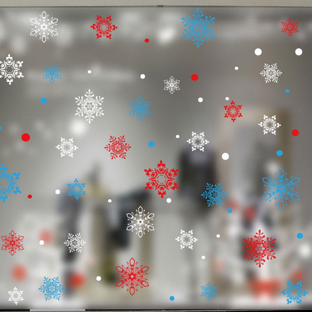Świąteczne naklejki ścienne w kształcie płatka śniegu - dekoracja na Nowy Rok i Boże Narodzenie - Wianko - 1