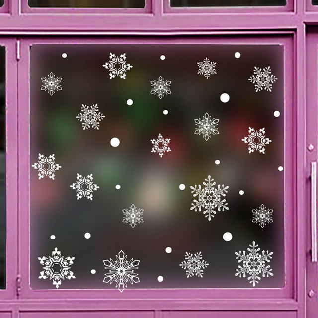 Świąteczne naklejki ścienne w kształcie płatka śniegu - dekoracja na Nowy Rok i Boże Narodzenie - Wianko - 17