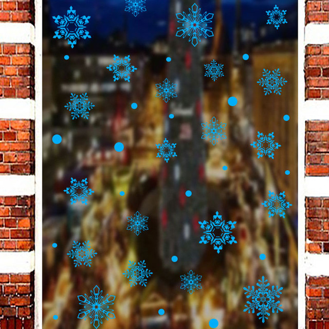 Świąteczne naklejki ścienne w kształcie płatka śniegu - dekoracja na Nowy Rok i Boże Narodzenie - Wianko - 7