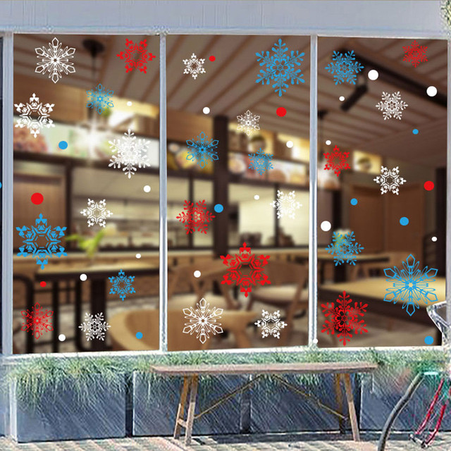 Świąteczne naklejki ścienne w kształcie płatka śniegu - dekoracja na Nowy Rok i Boże Narodzenie - Wianko - 14