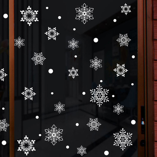 Świąteczne naklejki ścienne w kształcie płatka śniegu - dekoracja na Nowy Rok i Boże Narodzenie - Wianko - 15