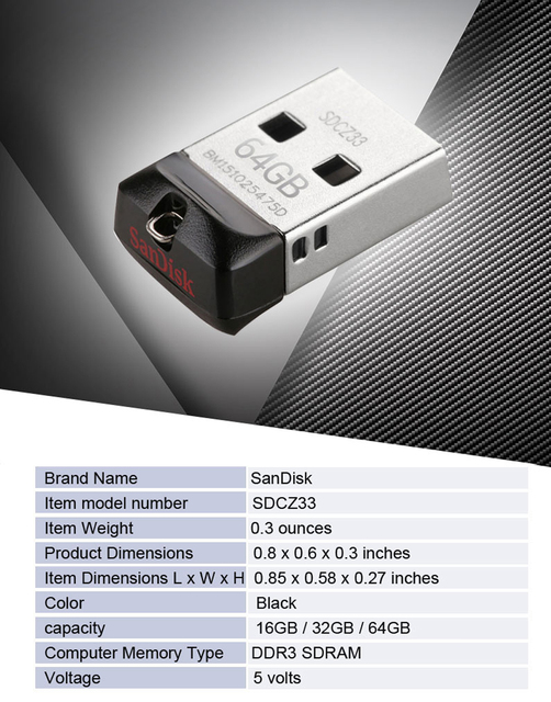 Oryginalny SanDisk CZ33 Mini Pen Drive 16GB 32GB 64GB USB Flash Drive - Wianko - 1